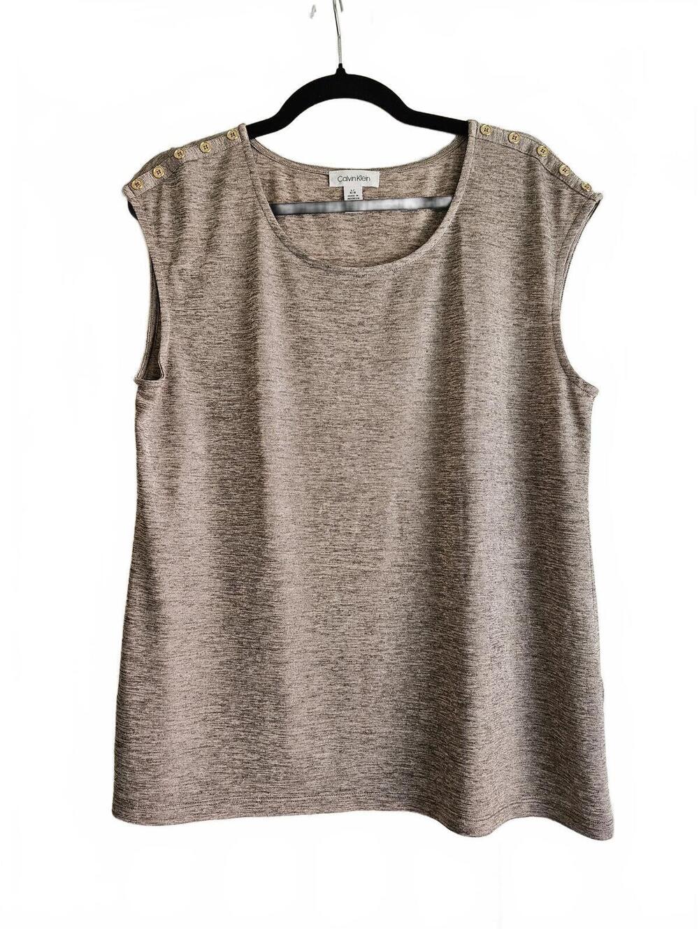 Calvin Klein Sleeveless Top with Button Detail Size L
